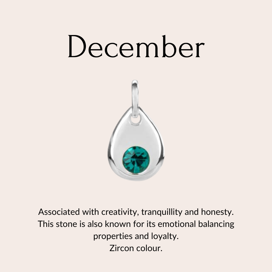 Sterling silver birthstone collar charm