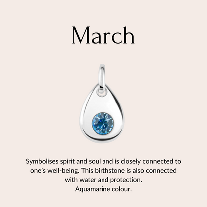 Sterling silver birthstone collar charm