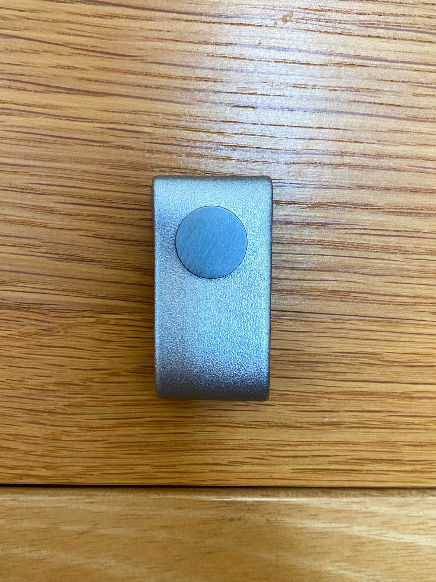 Cupboard door drawer pull, made with apple leather